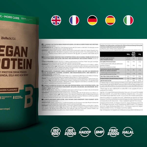 BioTech USA Vegan Protein 500g Unflavoured 43278 фото