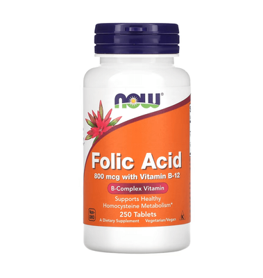 NOW Foods Folic Acid 800 mcg 250 таблеток 14039 фото