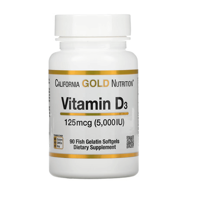 California Gold Nutrition Vitamin D3 5000 IU 90 капсул 01065 фото