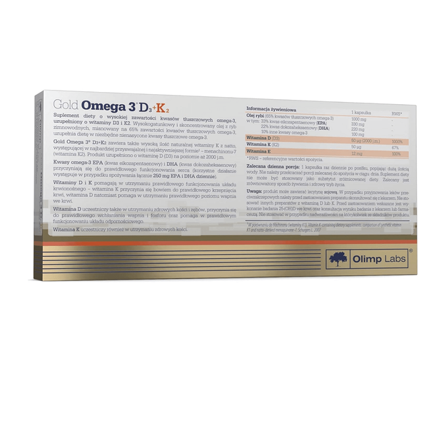 Olimp Gold Omega-3 D3 + K2 30 капсул 80487 фото