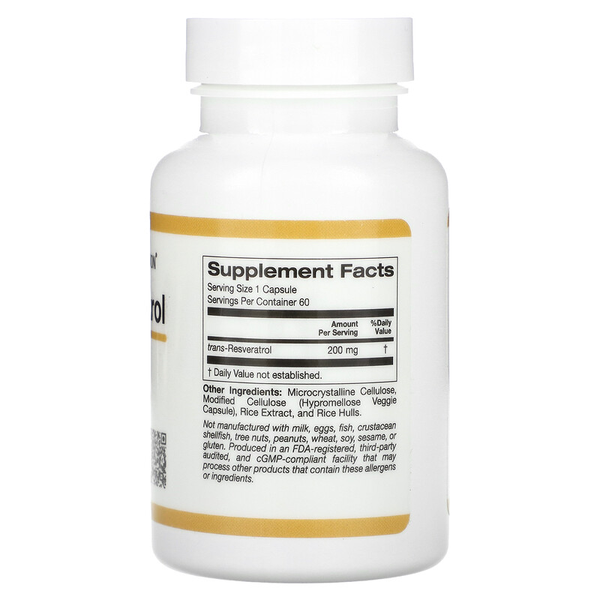California Gold Nutrition trans-Resveratrol 200 mg 60 капсул 73490 фото