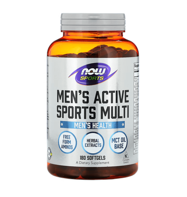 NOW Foods Men's Active Sports Multi 180 Softgels 74250 фото