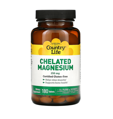 Country Life Chelated Magnesium 250 mg 180 таблеток 02686 фото