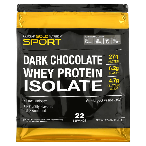 California Gold Nutrition Whey Protein Isolate 907g Chocolate 60538 фото