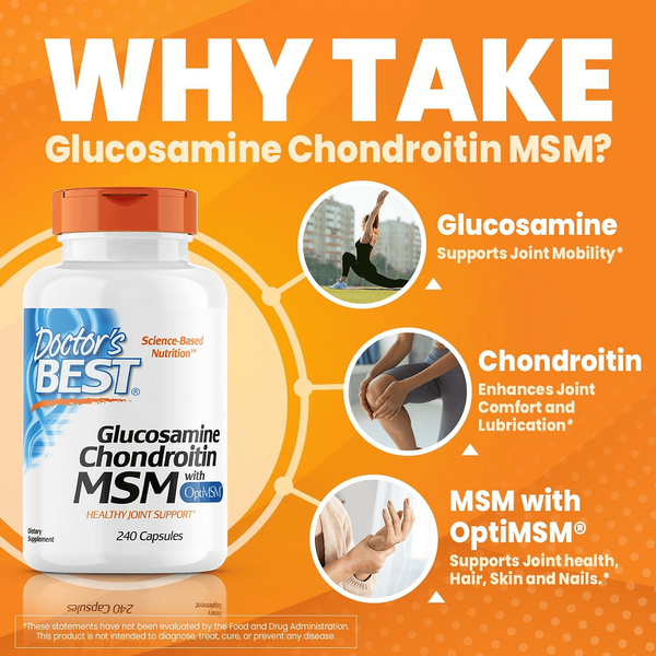 Doctor's Best Glucosamine Chondroitin MSM with OptiMSM 120 капсул 53060 фото