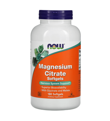 NOW Foods Magnesium Citrate 180 Softgels 30492 фото