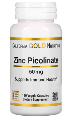 California Gold Nutrition Zinc Picolinate 50 mg 120 капсул 12027 фото