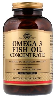 Solgar Omega-3 Fish Oil Concentrate 240 капсул 47090 фото