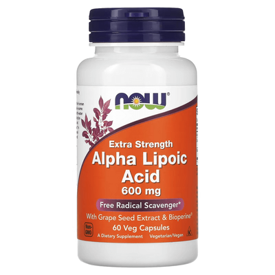 NOW Foods Alpha Lipoic Acid 600 mg 60 капсул 35060 фото