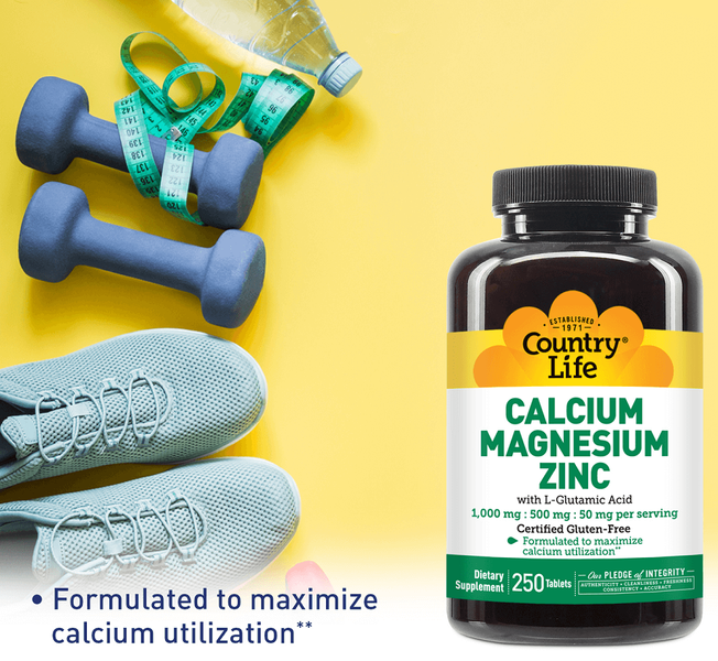 Country Life Calcium Magnesium Zinc 250 таблеток 83025 фото