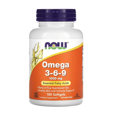 NOW Foods Omega 3-6-9 1000 mg 100 капсул 24307 фото