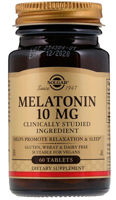 Solgar Melatonin 10 mg 60 таблеток 50242 фото