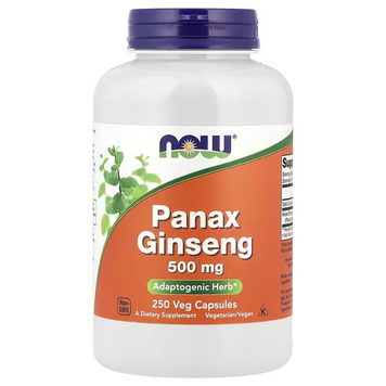 NOW Foods Panax Ginseng 500 mg 250 капсул 04014 фото
