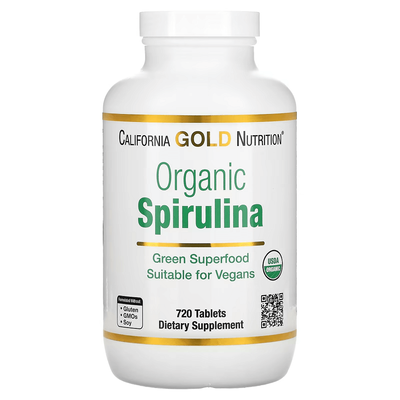 California Gold Nutrition Organic Spirulina 500 mg 720 таблеток 01176 фото
