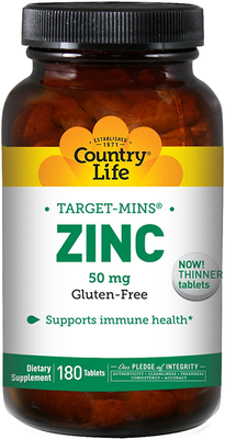 Country Life Zinc 50 мг 180 таблеток 32830 фото