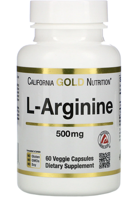 California Gold Nutrition L-Arginine 500 мг 60 капсул 29025 фото