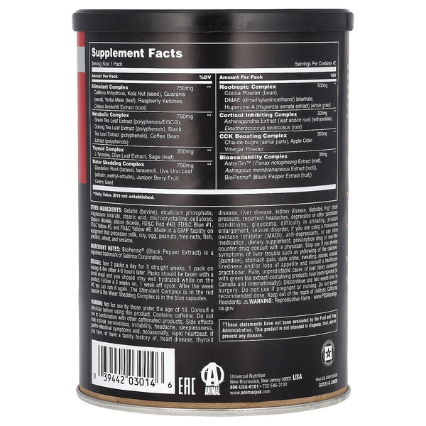 Universal Nutrition Animal Cuts 42 Packs 03014 фото
