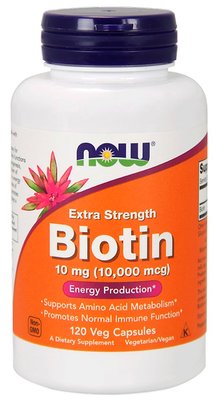 NOW Foods Biotin 10000 mcg 120 капсул 14082 фото