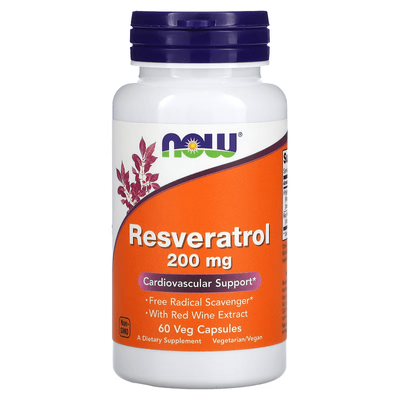 NOW Foods Resveratrol 200 mg 60 капсул 03353 фото