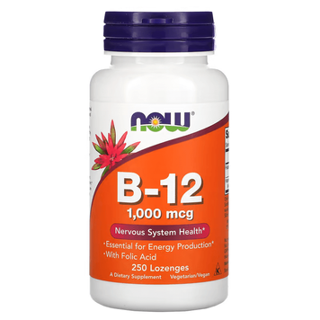 NOW Foods B-12 1000 mcg 250 Lozenges 00468 фото