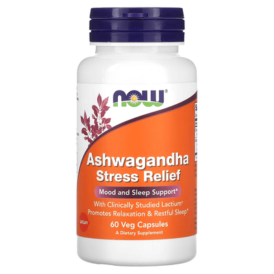 NOW Foods Ashwagandha Stress Relief 60 капсул 02375 фото