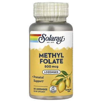 Solaray Methyl Folate 800 mcg Lemon 60 Lozenges 57895 фото