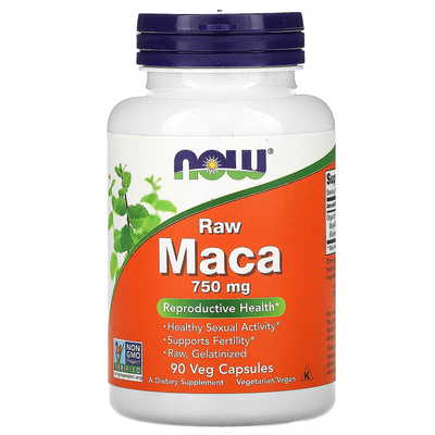 NOW Foods Raw Maca 750 mg 90 капсул 04777 фото