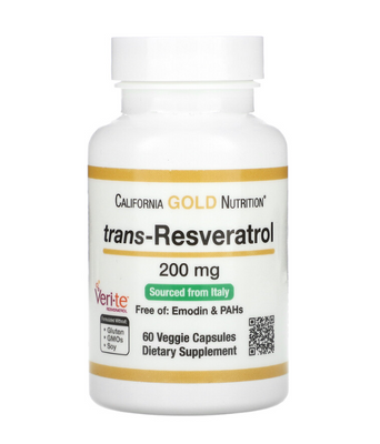 California Gold Nutrition trans-Resveratrol 200 мг 60 капсул 73490 фото