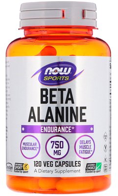 NOW Sports Beta-Alanine 750 мг 120 капсул 14059 фото