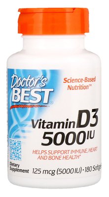 Doctor's Best Vitamin D3 5000 IU 180 капсул 11024 фото
