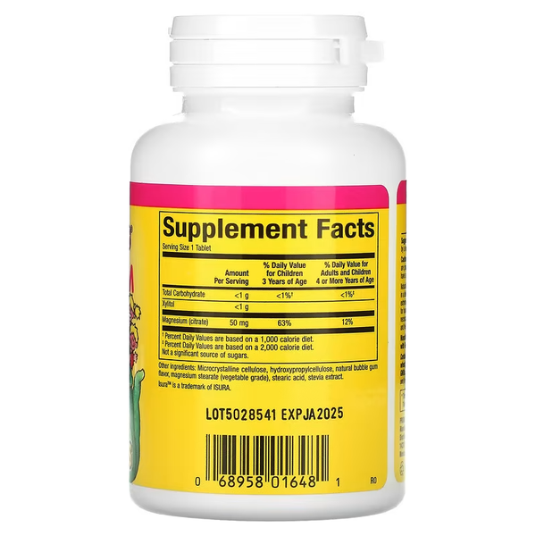 Natural Factors Big Friends Magnesium Citrate Chewable Bubble Gum 50 mg 60 таблеток 80164 фото
