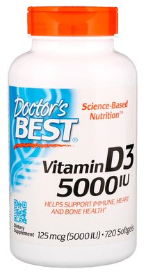 Doctor's Best Vitamin D3 5000 IU 720 капсул 11026 фото