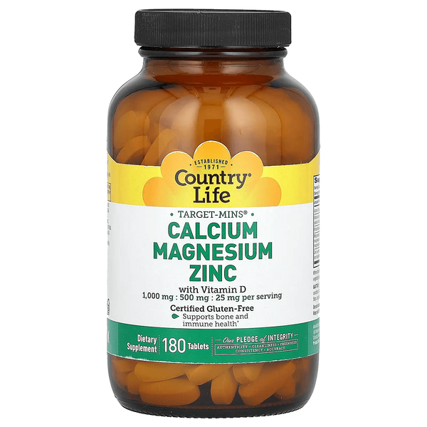 Country Life Calcium Magnesium Zinc with Vitamin D 180 таблеток 80290 фото
