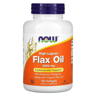 NOW Foods Flax Oil 1000 mg High Lignan 120 капсул 01773 фото