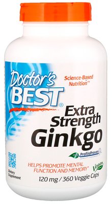 Doctor's Best Extra Strength Ginkgo 120 mg 360 капсул 40270 фото