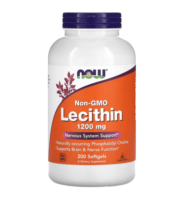 NOW Foods Non-Gmo Lecithin 1200 mg 200 капсул 32810 фото