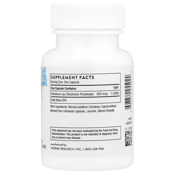 Thorne Research Chromium Picolinate 500 mcg 60 капсул 25502 фото