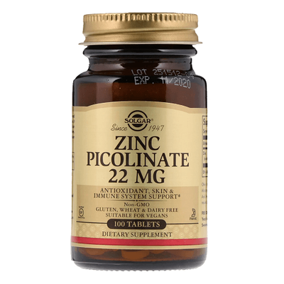 Solgar Zinc Picolinate 22 мг 100 таблеток 17037 фото