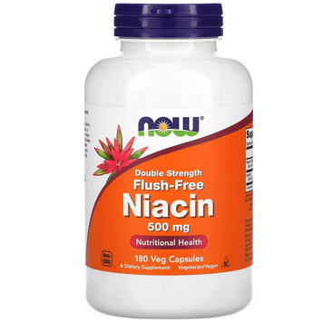 NOW Foods Flush-Free Niacin Double Strength 500 mg 180 капсул 00500 фото