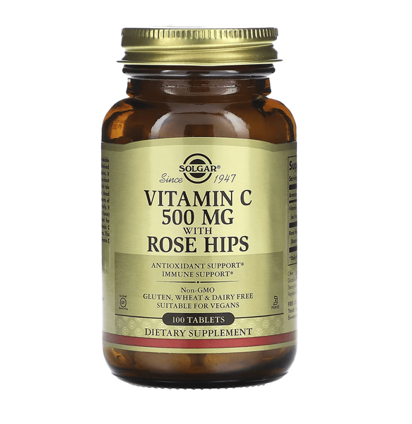 Solgar Vitamin C 500 with Rose Hips 100 таблеток 74320 фото