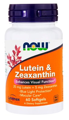 NOW Foods Lutein & Zeaxanthin 60 капсул 13022 фото