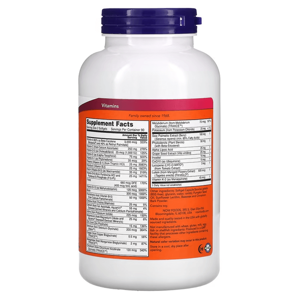 NOW Foods Adam Superior Men's Multi 180 Softgels 03881 фото