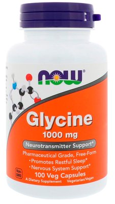 Now Foods Glycine 1000 mg 100 капсул 20805 фото