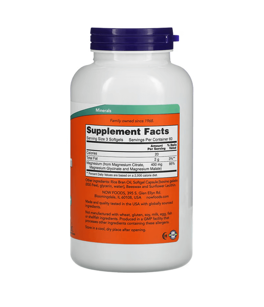 NOW Foods Magnesium Citrate 180 капсул 01298 фото