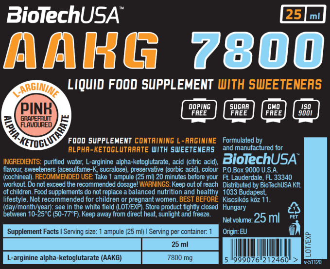 BioTech USA AAKG 7800 20х25 мл 73530 фото