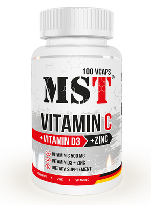 MST Vitamin C 500 + D3 2000 IU + Zinc 100 капсул 60530 фото
