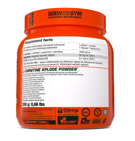 Olimp L-Carnitine Xplode Powder 300g Orange 49460 фото