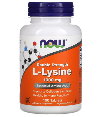 NOW Foods L-Lysine 1000 мг 100 таблеток 20370 фото