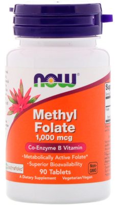 Now Foods Methyl Folate 1000 мкг 90 таблеток 73240 фото