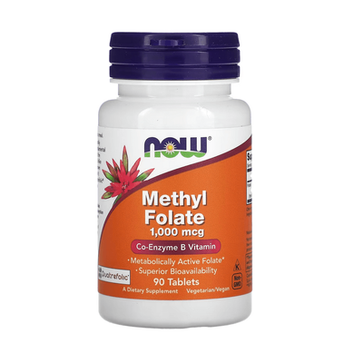 NOW Foods Methyl Folate 1000 mcg 90 таблеток 73240 фото